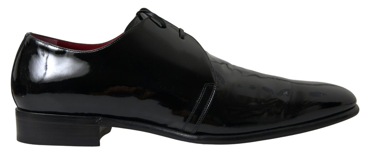 Dolce & Gabbana Elegant Black Patent Leather Formal Men’s Shoes - EU44/US11