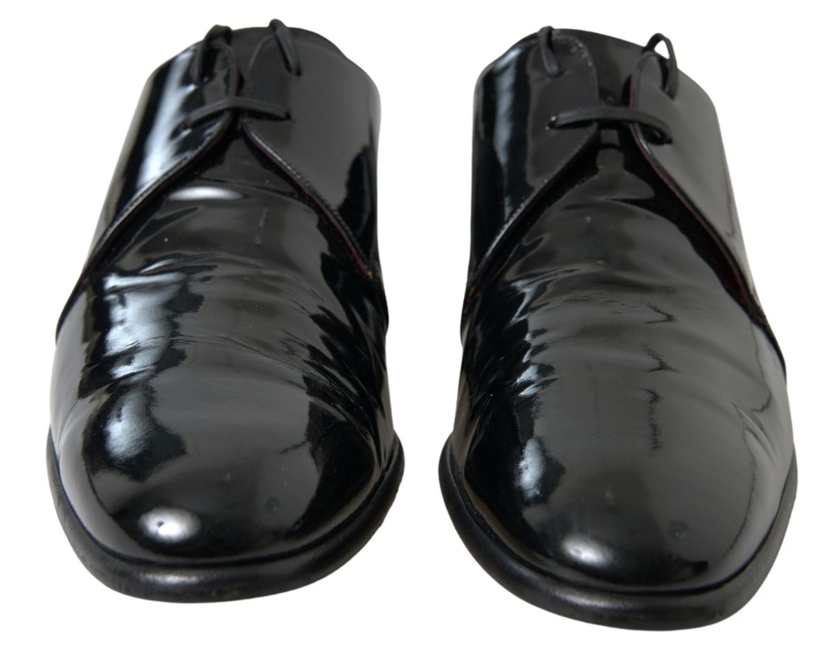 Dolce & Gabbana Elegant Black Patent Leather Formal Men’s Shoes - EU44/US11