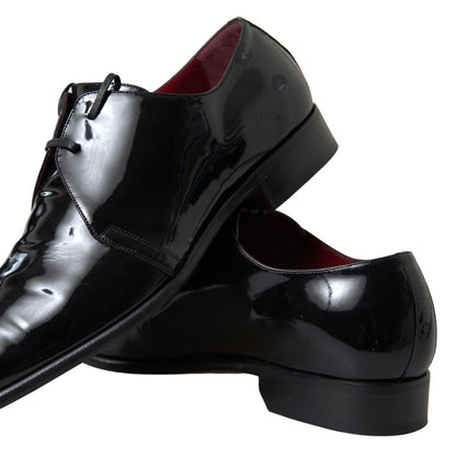 Dolce & Gabbana Elegant Black Patent Leather Formal Men’s Shoes - EU44/US11