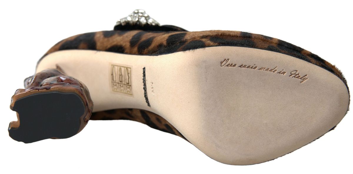 Dolce & Gabbana Elegant Leopard Heel Pumps for Chic Sophistication - EU35.5/US5