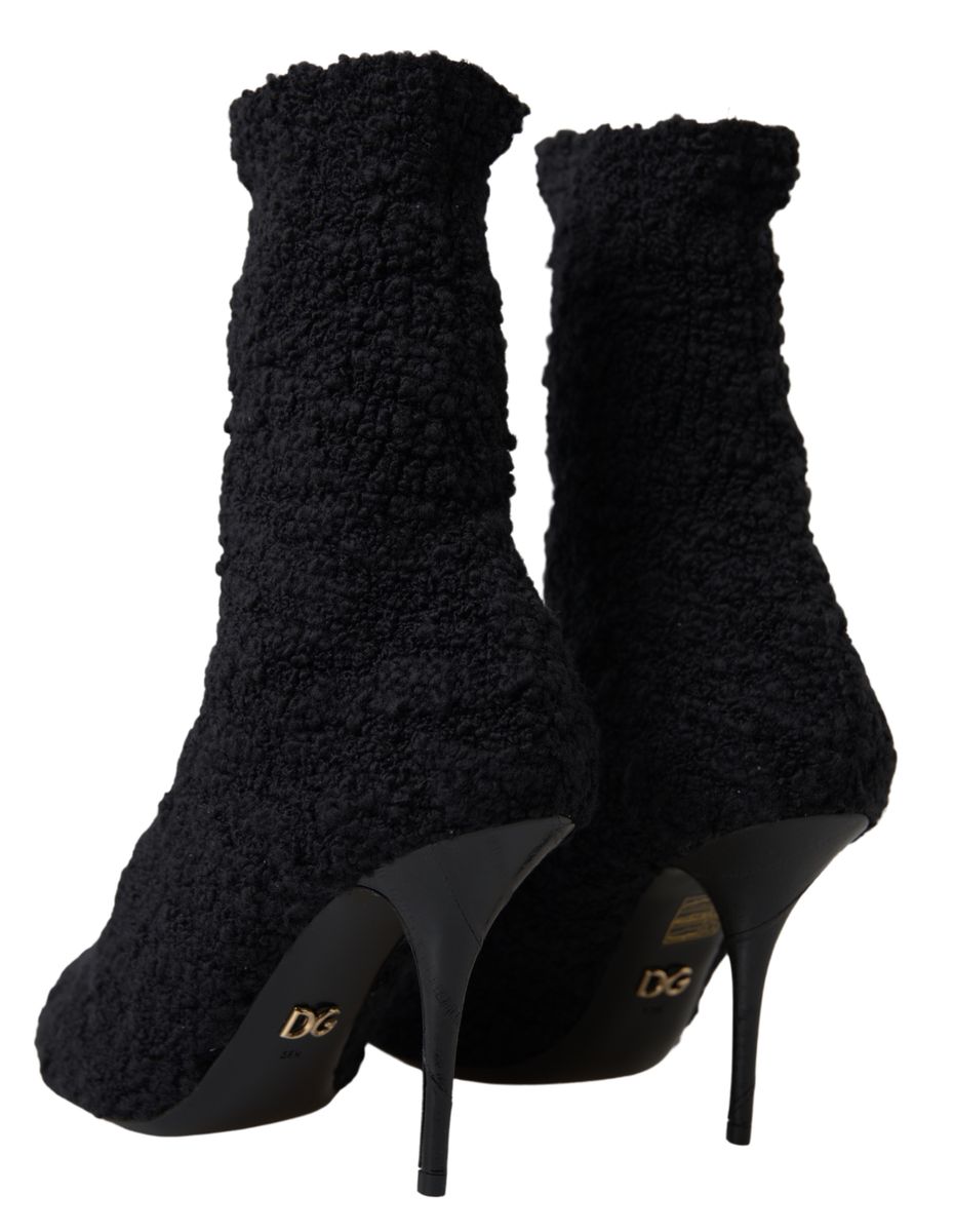 Dolce & Gabbana Elegant Virgin Wool Mid Calf Boots - EU38.5/US8