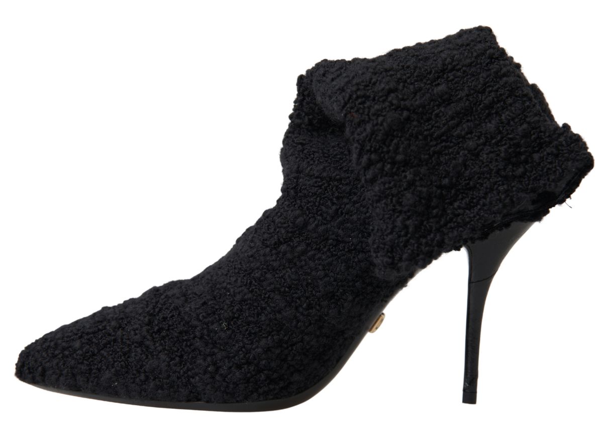 Dolce & Gabbana Elegant Virgin Wool Mid Calf Boots - EU38.5/US8