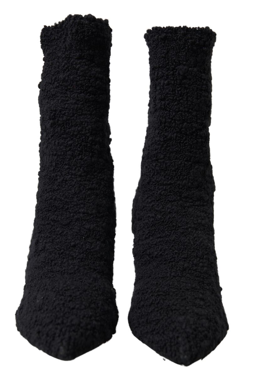 Dolce & Gabbana Elegant Virgin Wool Mid Calf Boots - EU38.5/US8