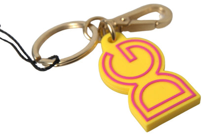 Dolce & Gabbana Chic Yellow Logo-Engraved Keychain