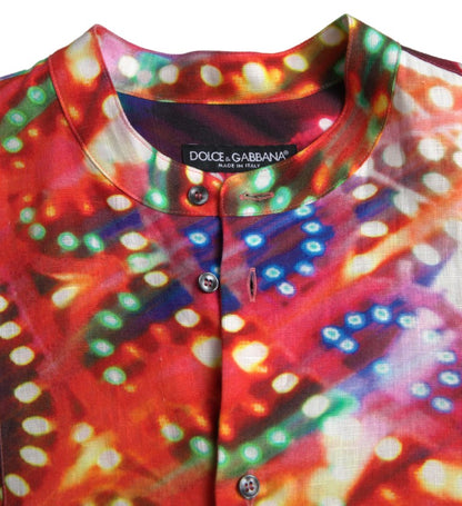 Dolce & Gabbana Stunning Multicolor Linen Casual Shirt - IT37 | XS