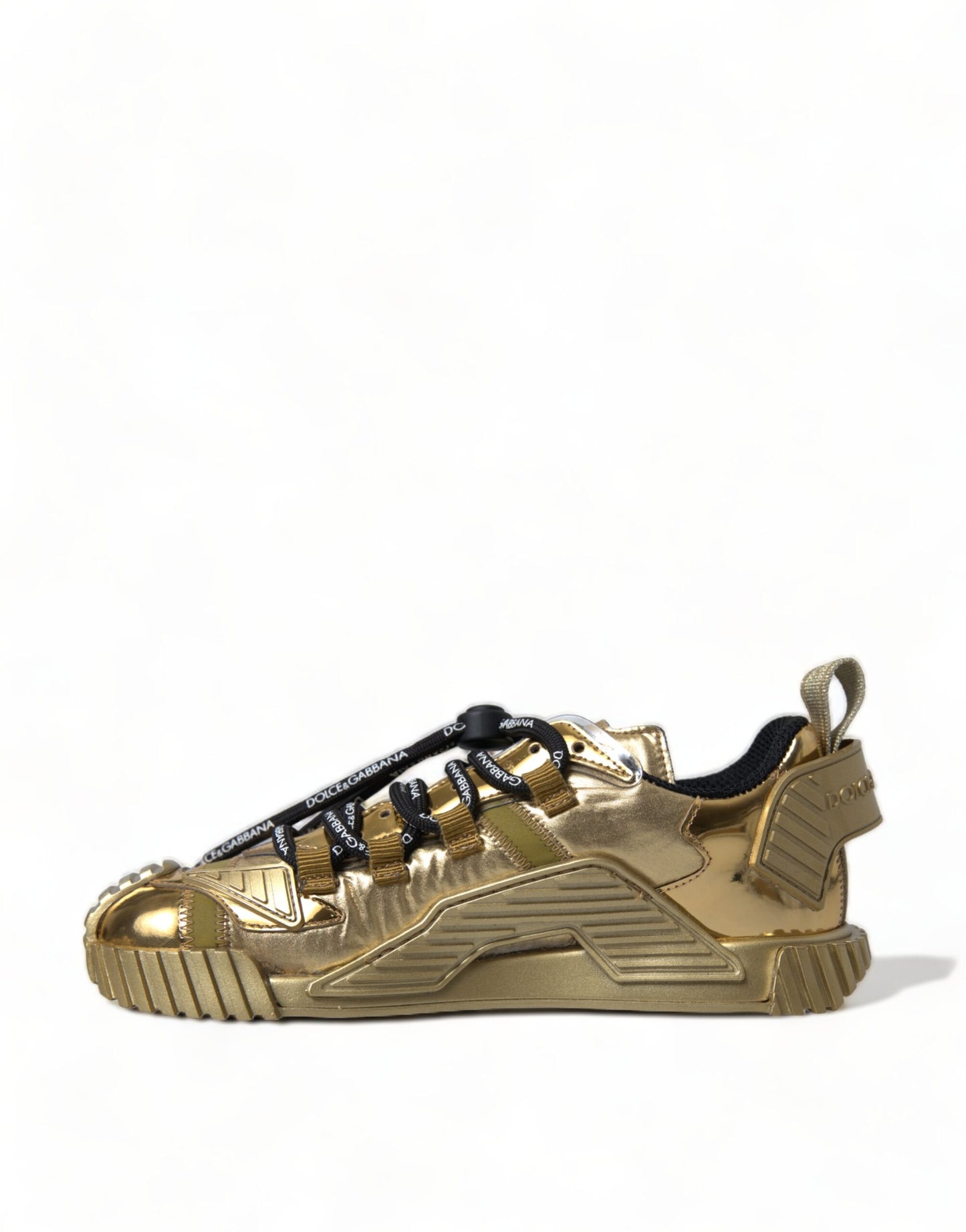 Dolce & Gabbana Gleaming Gold-Toned Luxury Sneakers - EU35/US4.5