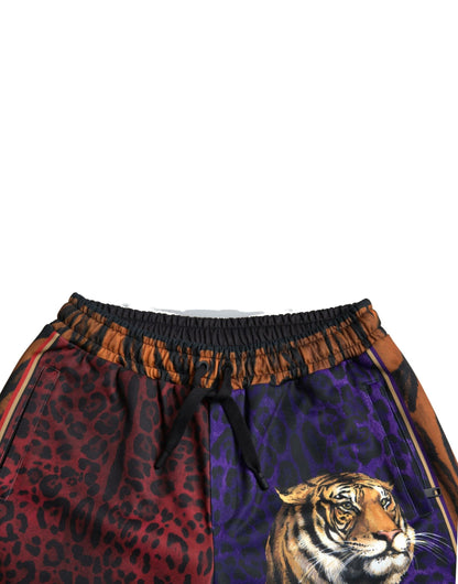 Dolce & Gabbana Chic Multicolor Bermuda Shorts with Exotic Print - IT44 | XS