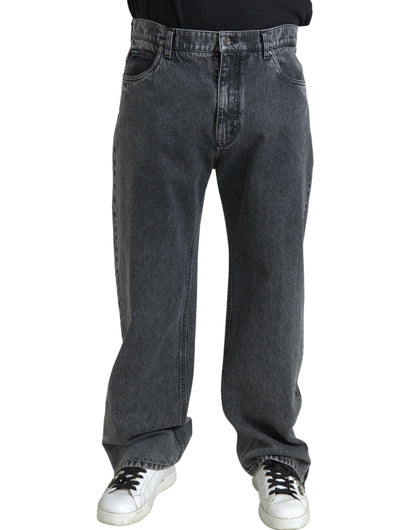 Dolce & Gabbana Elegant Dark Grey Straight Denim Jeans - IT48 | M