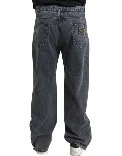 Dolce & Gabbana Elegant Dark Grey Straight Denim Jeans - IT48 | M