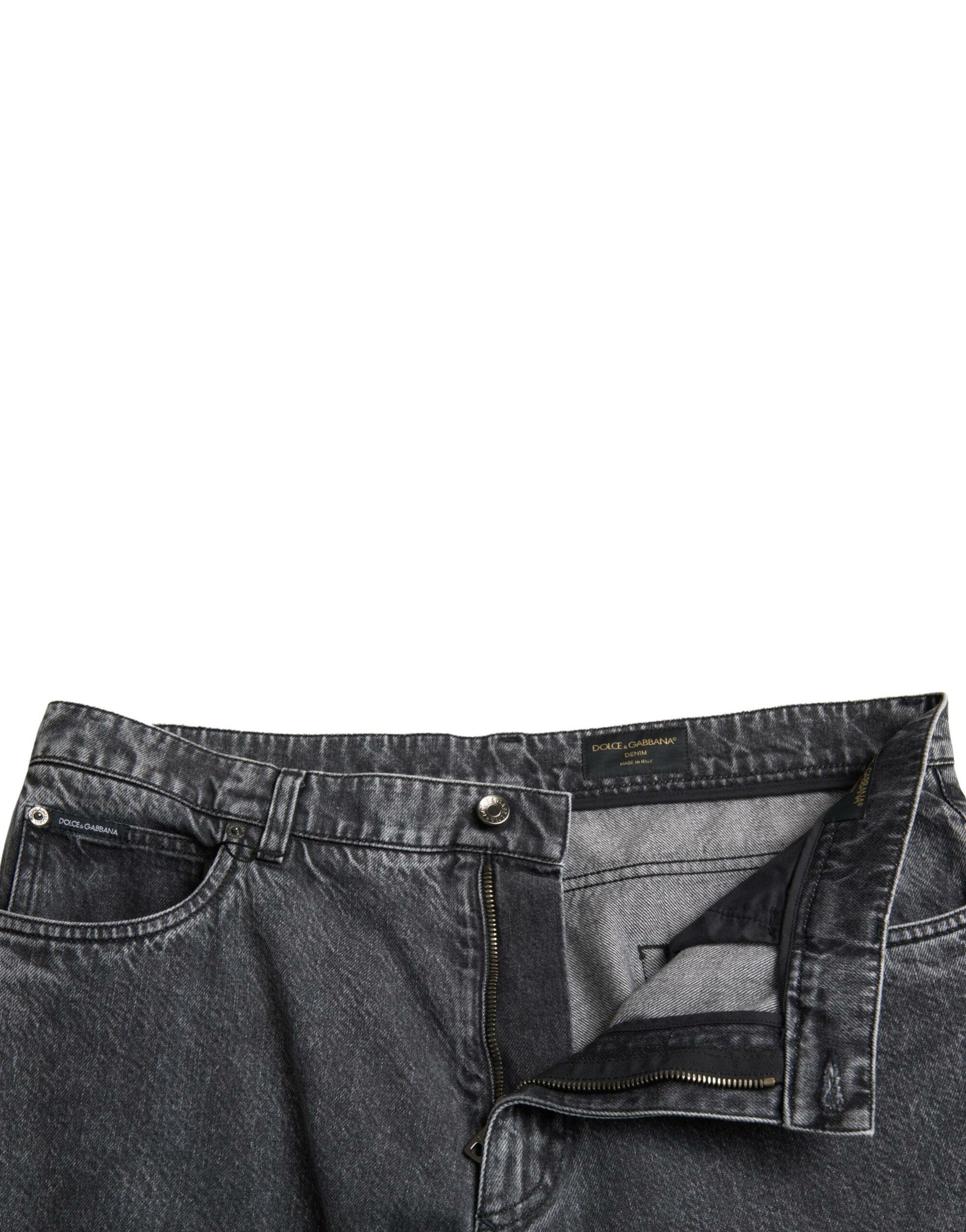 Dolce & Gabbana Elegant Dark Grey Straight Denim Jeans - IT48 | M