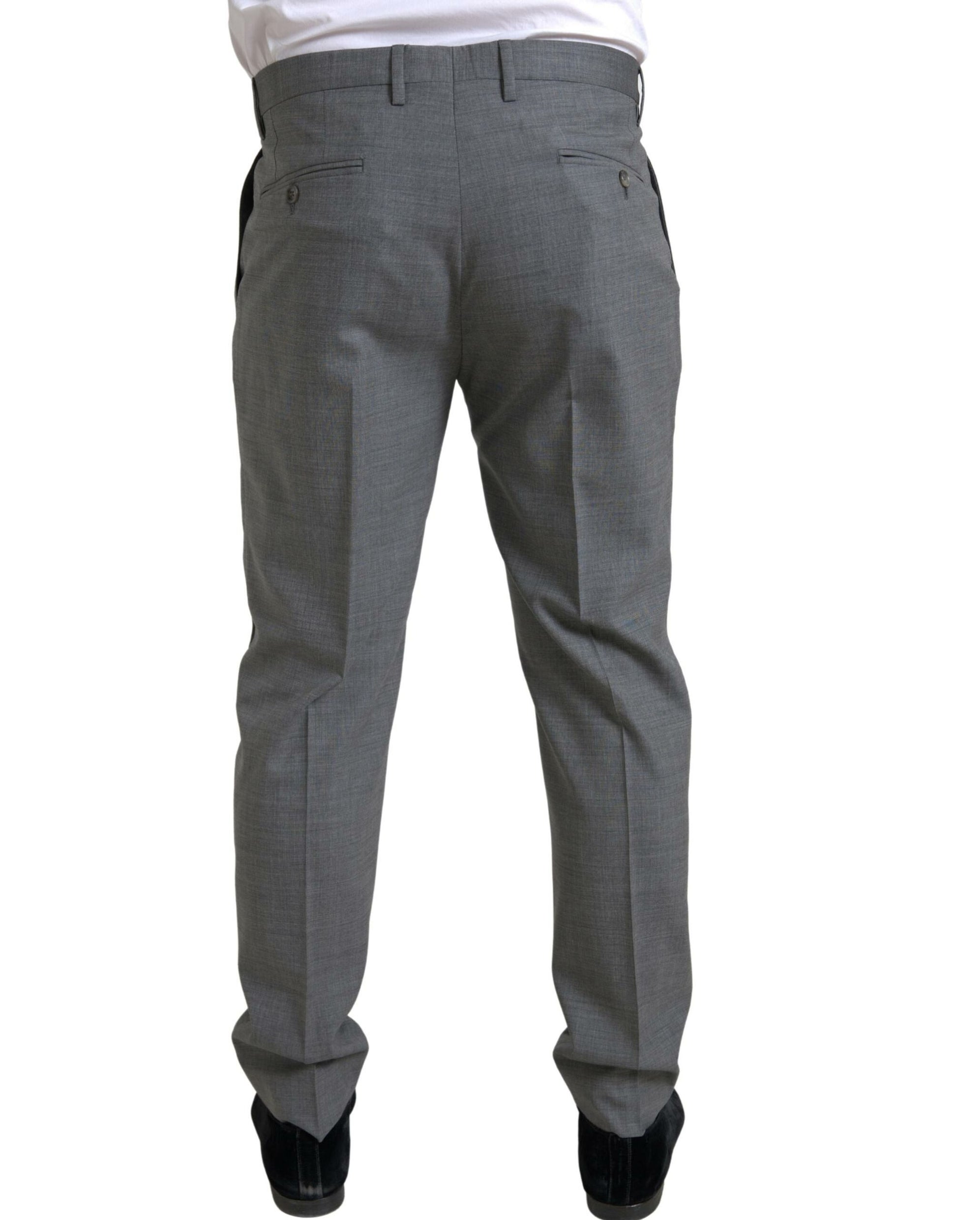 Dolce & Gabbana Elegant Skinny Wool Dress Pants in Grey - IT48 | M