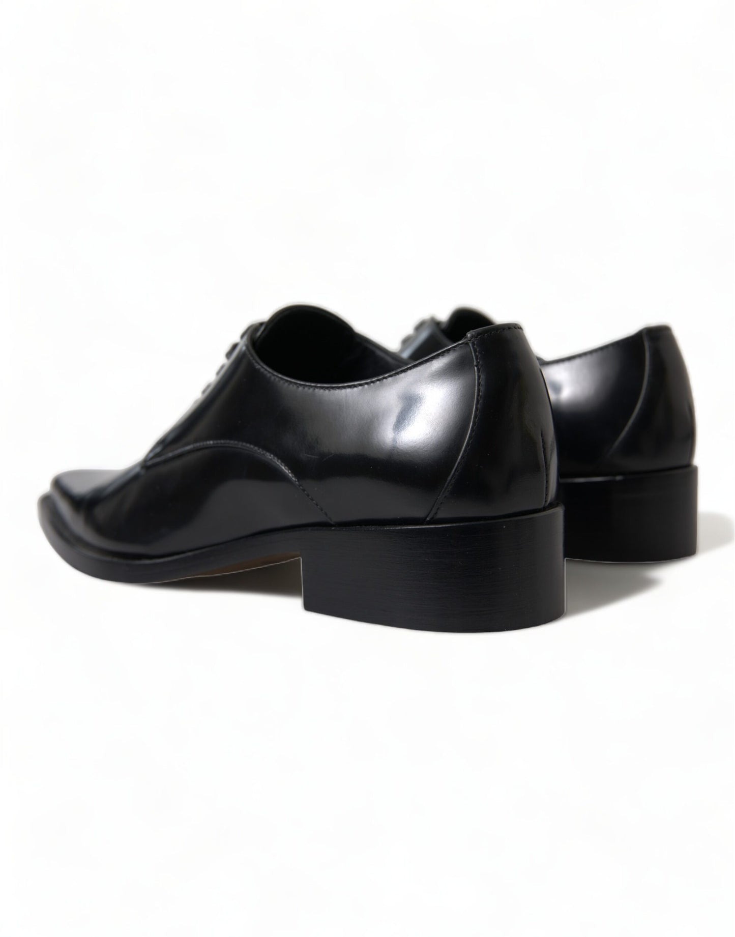 Dolce & Gabbana Elegant Black Leather Formal Flats - EU38/US7.5