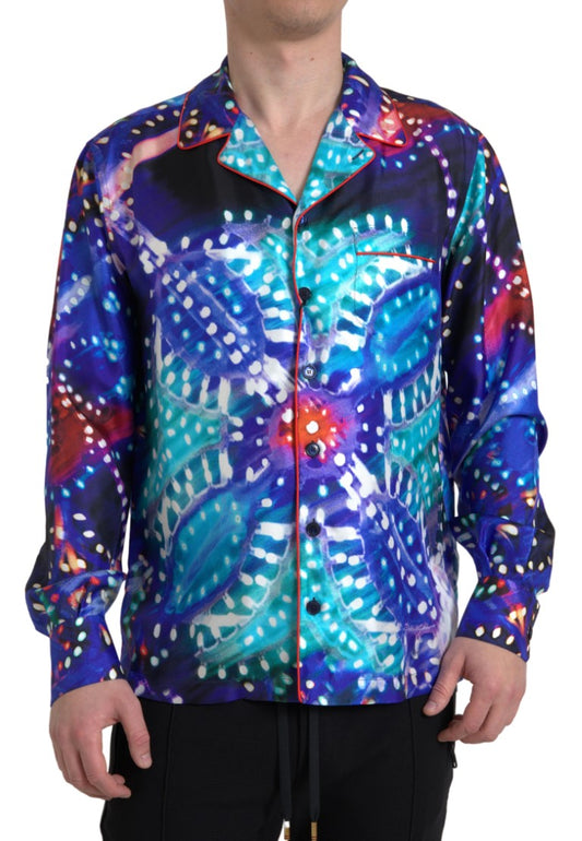 Dolce & Gabbana Psychedelic Print Silk Pajama Shirt - IT40 | M