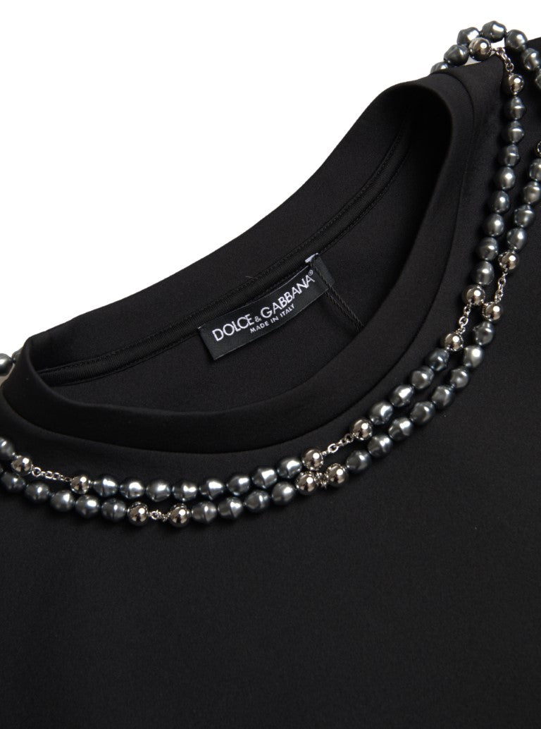 Dolce & Gabbana Embellished Neckline Casual T-Shirt - IT48 | M