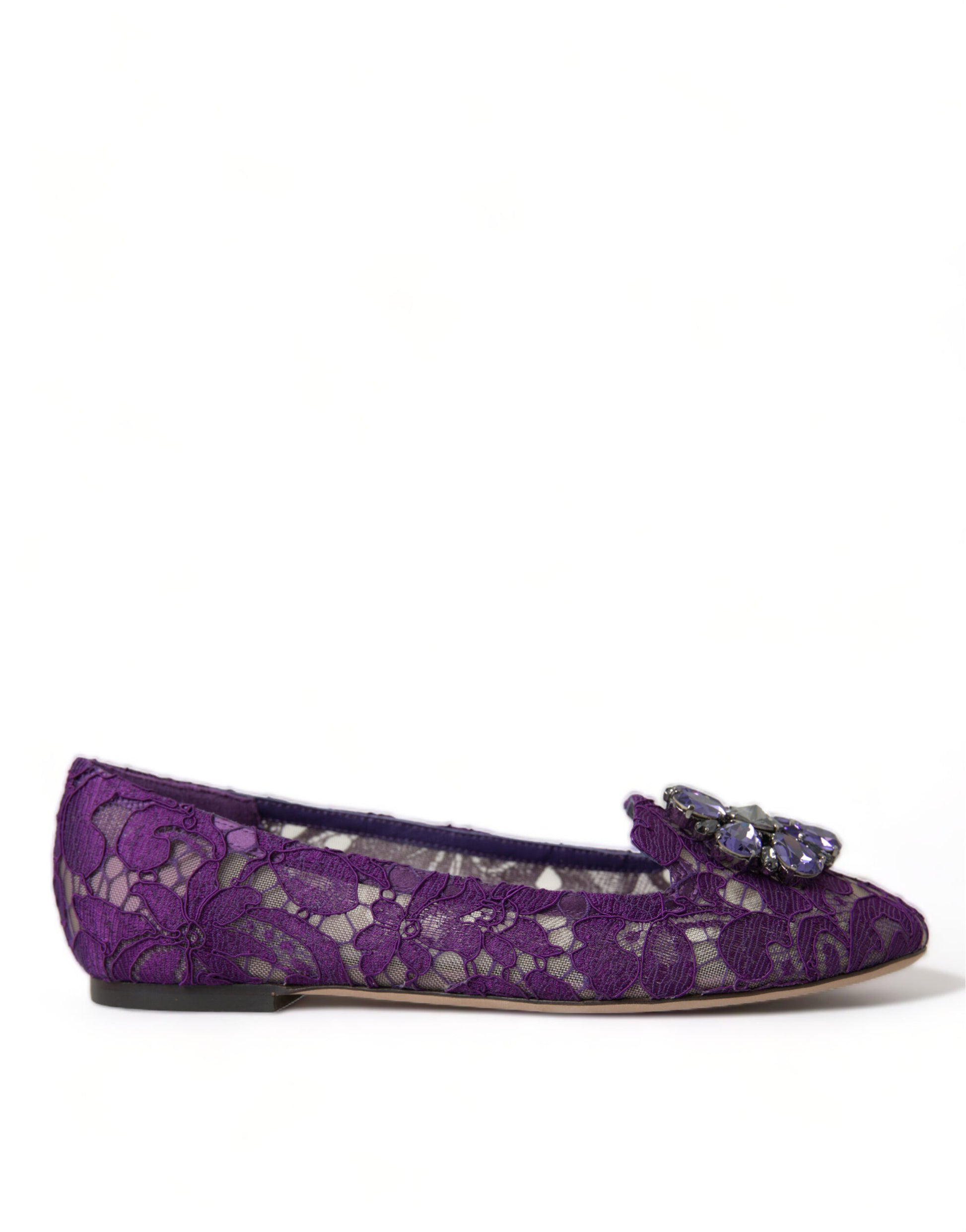 Dolce & Gabbana Elegant Floral Lace Vally Flat Shoes - EU37/US6.5