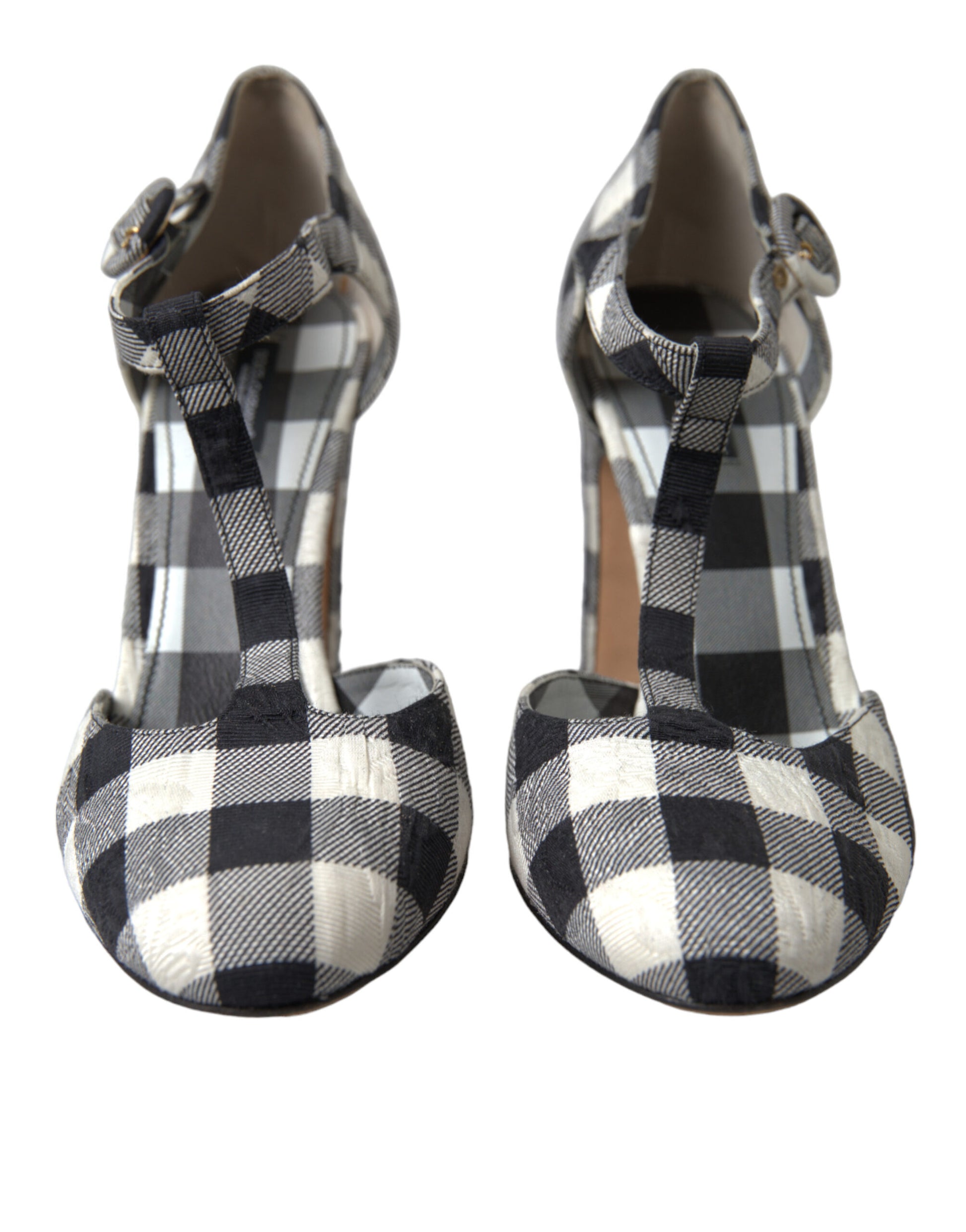 Dolce & Gabbana Chic Gingham T-Strap Pumps: Timeless Mary Jane Heels - EU40/US9.5