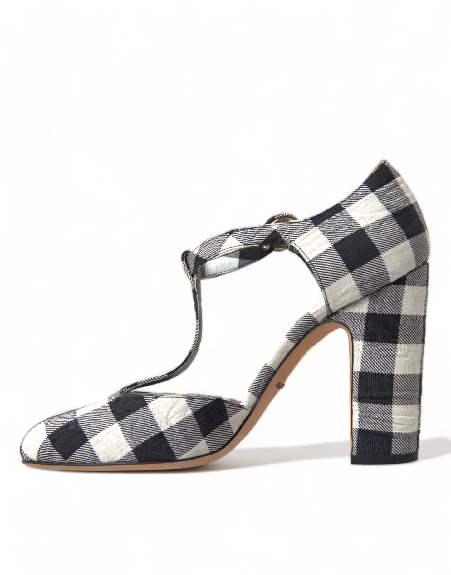 Dolce & Gabbana Chic Gingham T-Strap Pumps: Timeless Mary Jane Heels - EU40/US9.5