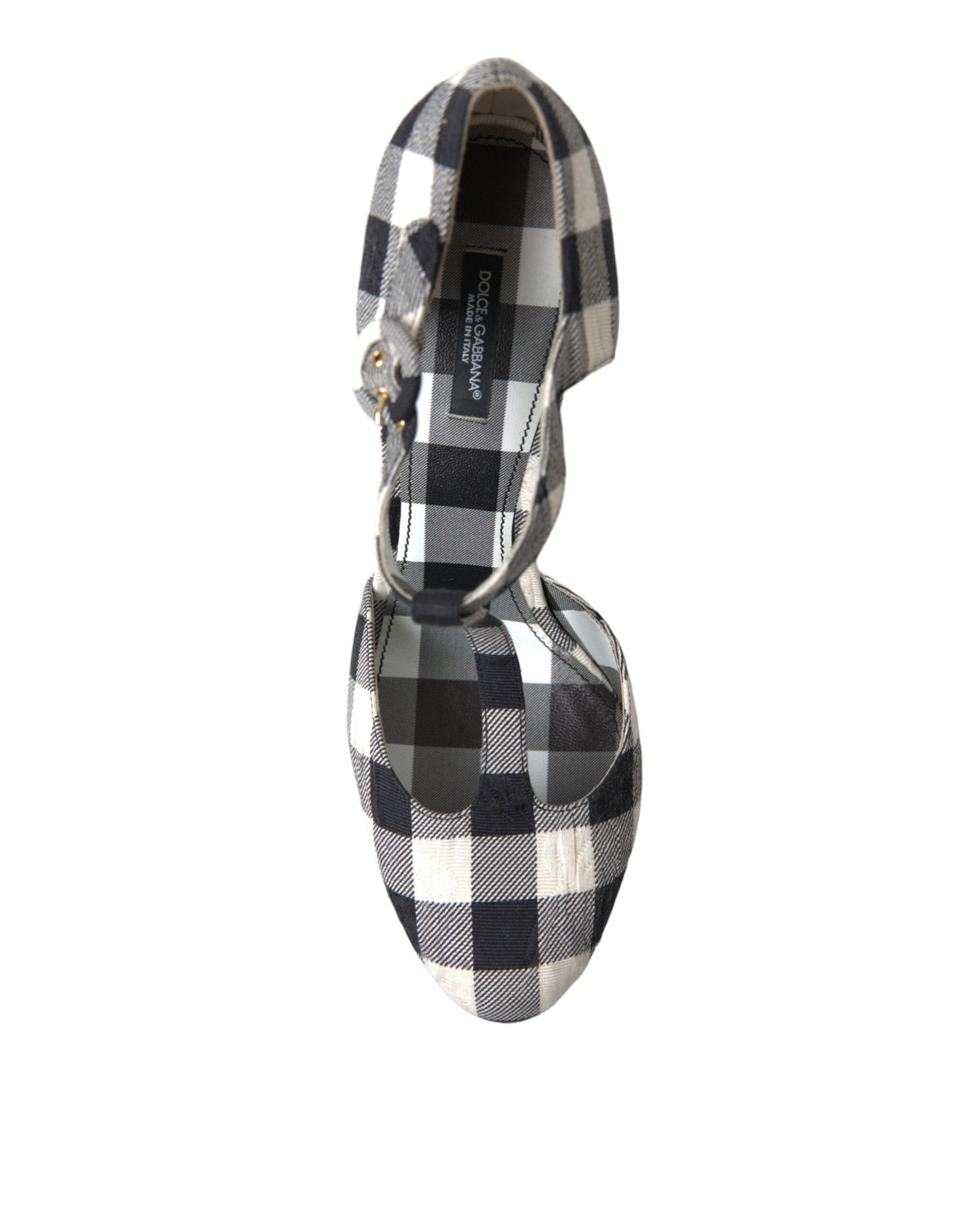 Dolce & Gabbana Chic Gingham T-Strap Pumps: Timeless Mary Jane Heels - EU40/US9.5