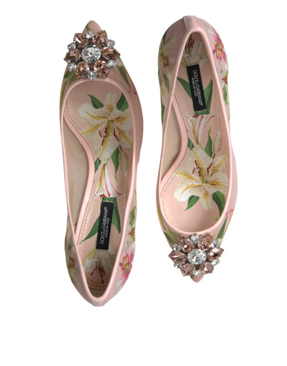 Dolce & Gabbana Elegant Pink Floral Crystal Pumps - EU36/US5.5