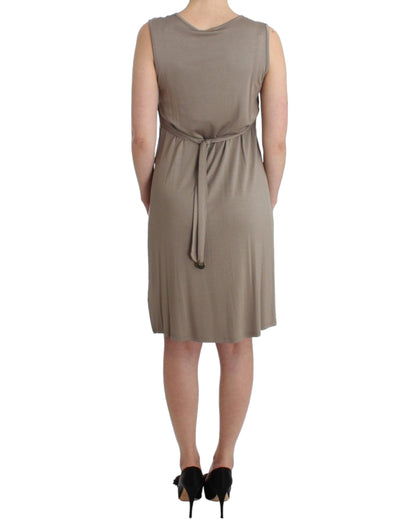 Roccobarocco Studded Sheath Knee-Length Dress in Beige - IT42|M