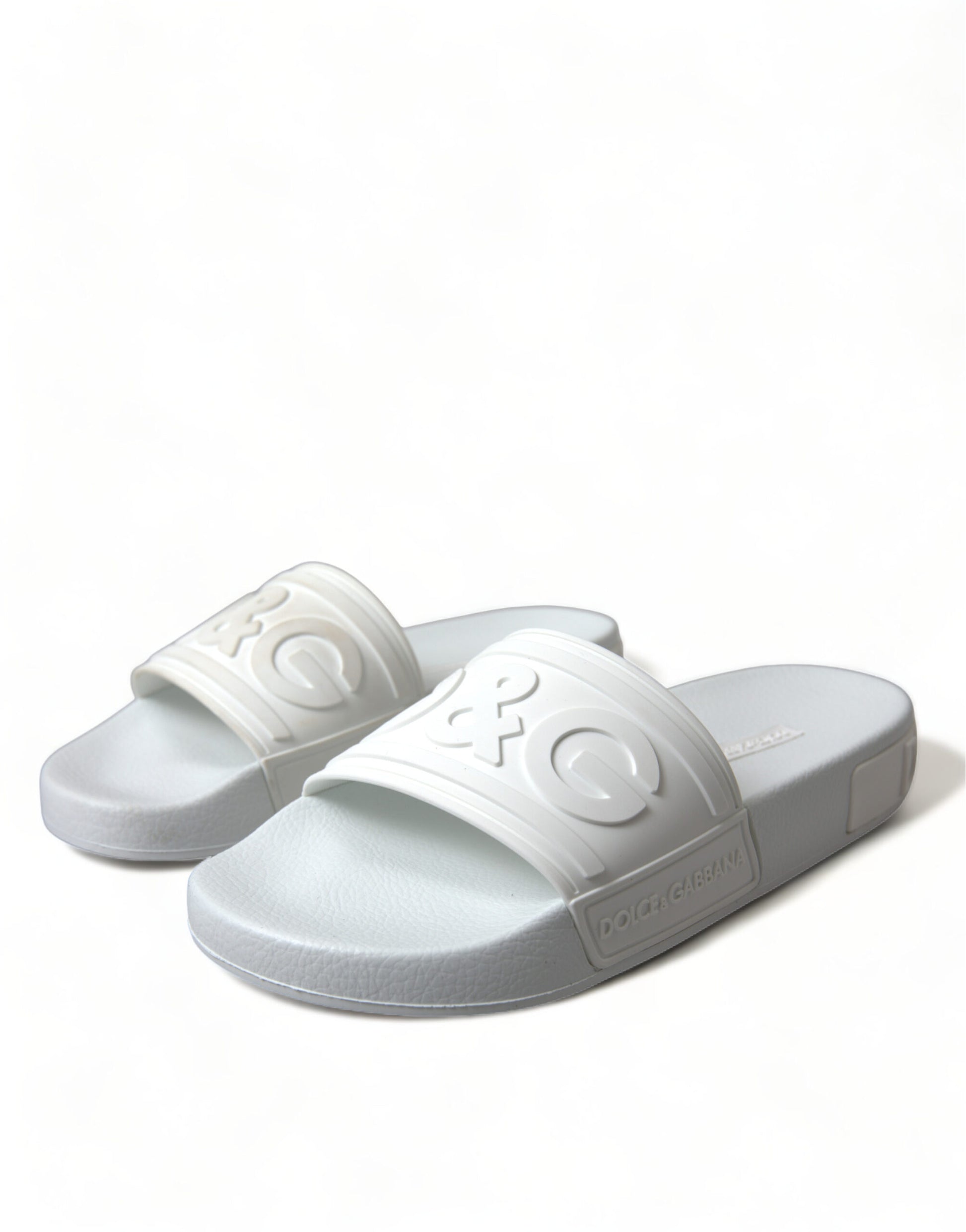 Dolce & Gabbana Elegant White Logo Slides - EU36/US5.5