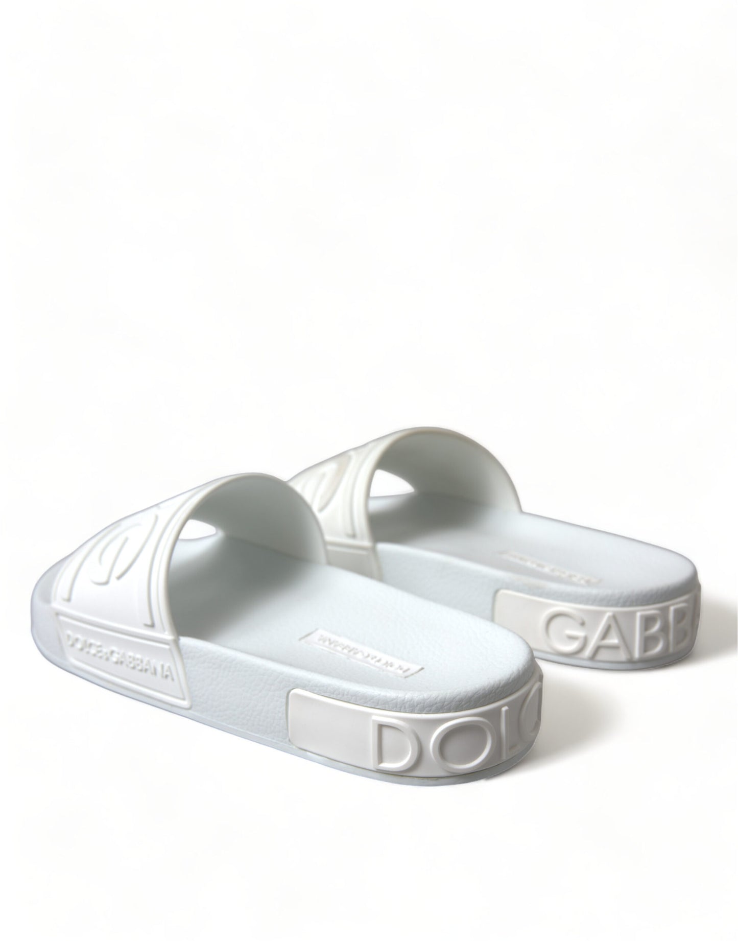 Dolce & Gabbana Elegant White Logo Slides - EU36/US5.5