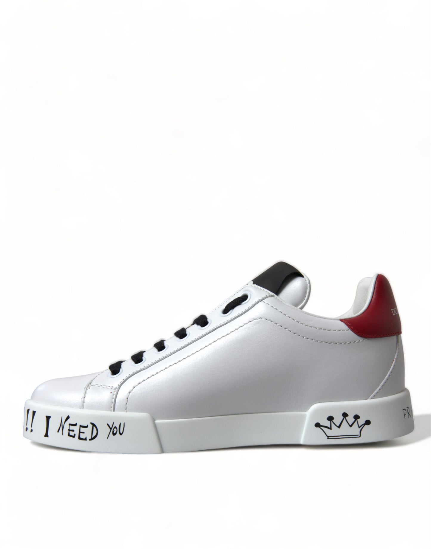 Dolce & Gabbana Chic White Portofino Leather Sneakers - EU36/US5.5