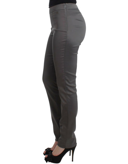 John Galliano Chic Gray Slim-Fit Designer Pants - IT40|S