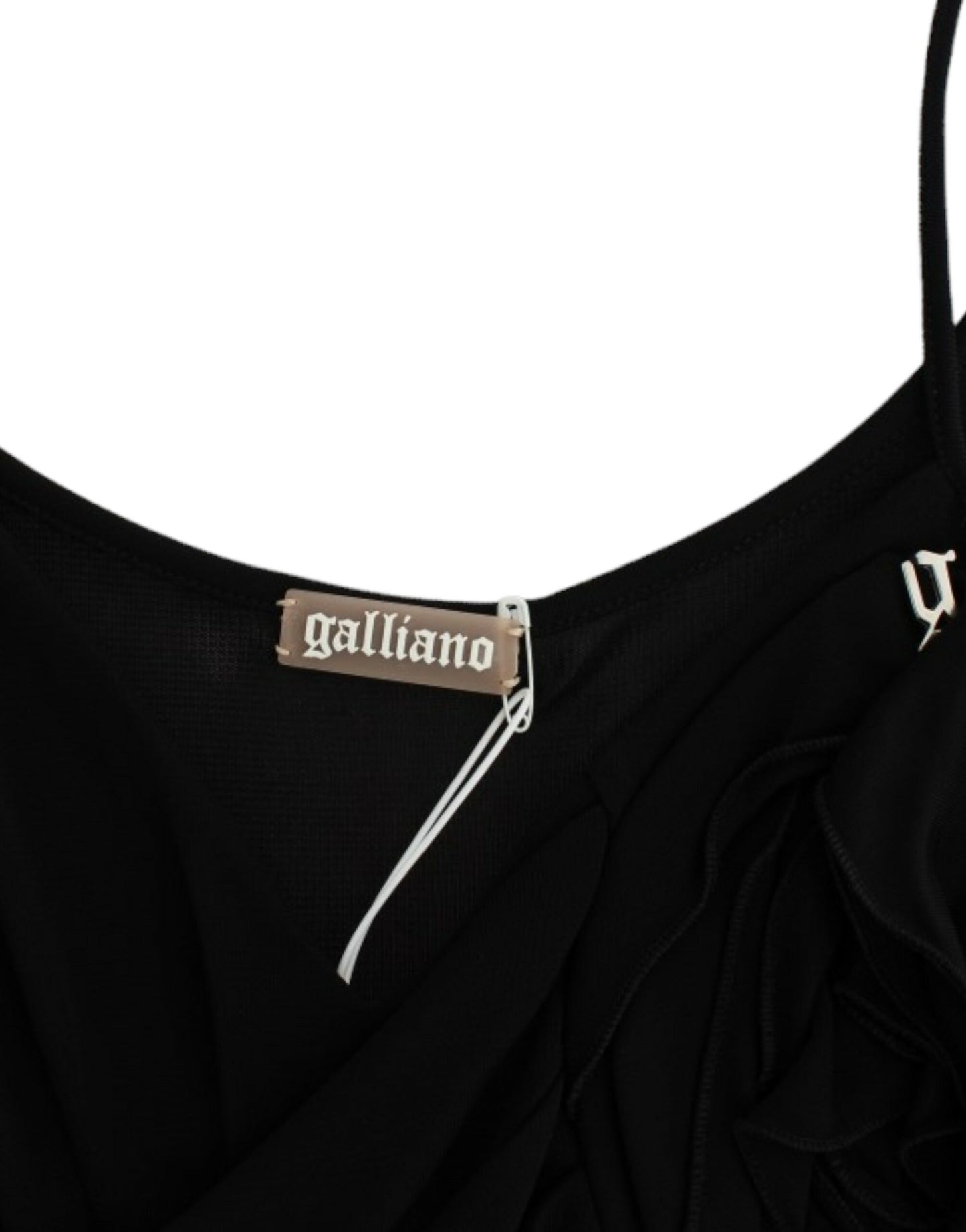 John Galliano Elegant Black Jersey Knee-Length Dress - IT40|S