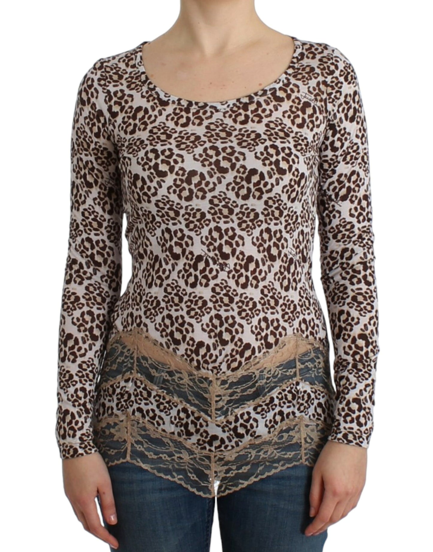 Cavalli Elegant Floral Lace Longsleeve Top - IT44|L