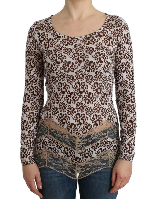 Cavalli Elegant Floral Lace Longsleeve Top - IT44|L