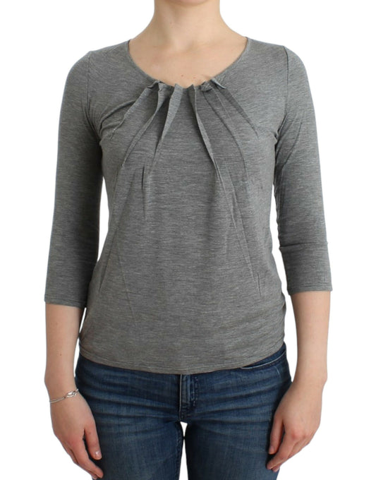 Cavalli Elegant Gray Cashmere-Blend Jumper - IT48|XXL