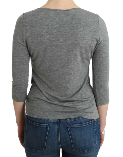 Cavalli Elegant Gray Cashmere-Blend Jumper - IT48|XXL