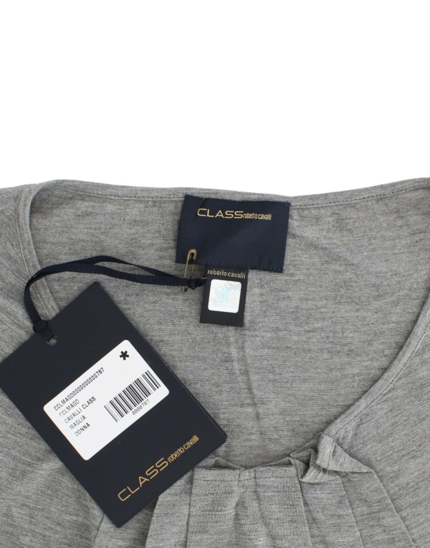 Cavalli Elegant Gray Cashmere-Blend Jumper - IT48|XXL