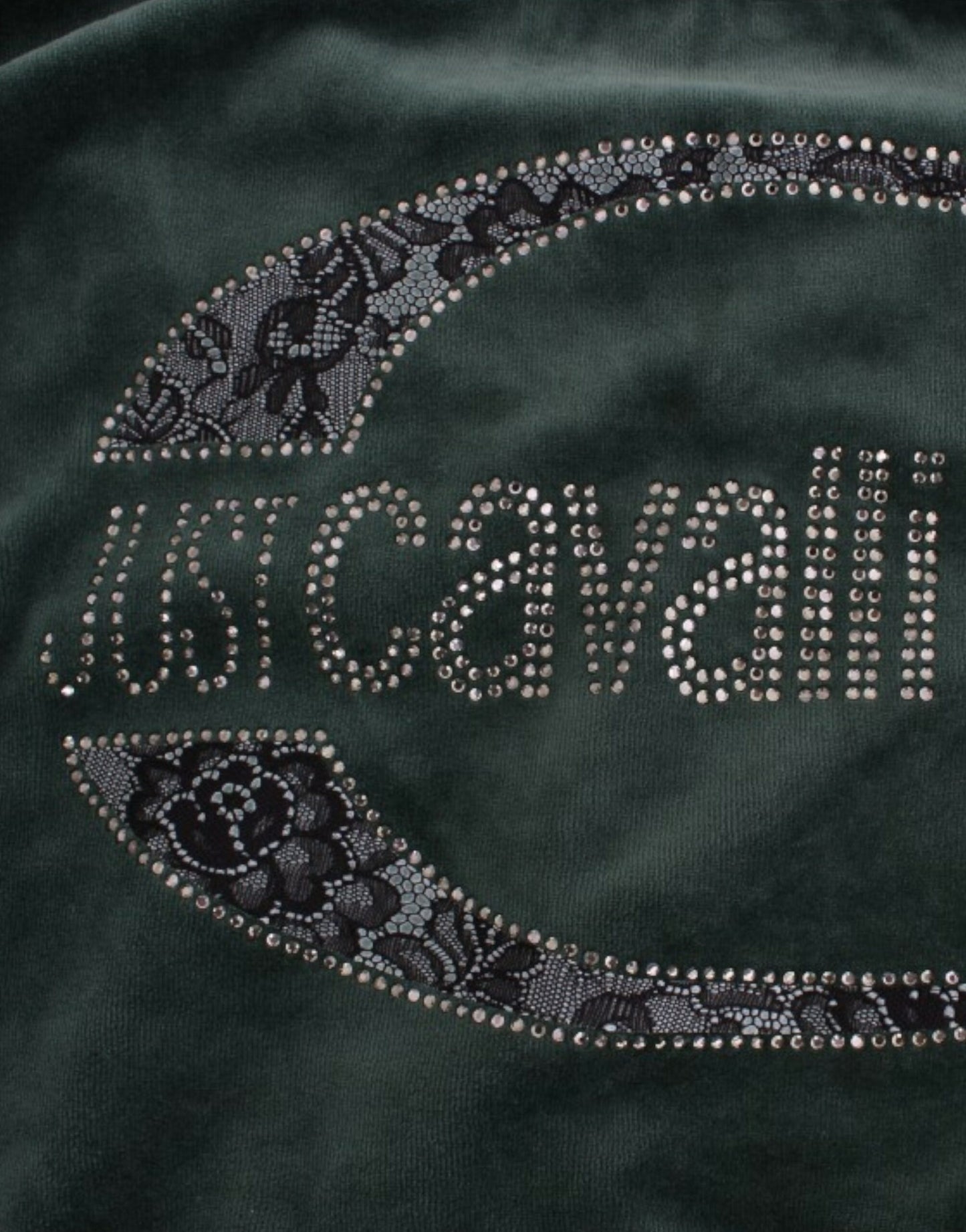 Cavalli Elegant Green Mock Sweater with Rhinestone Detail - IT42|M