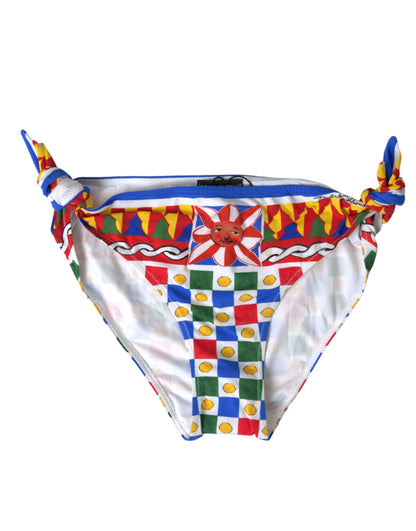 Dolce & Gabbana Multicolor Carretto Print Bikini Bottom - IT3 | M