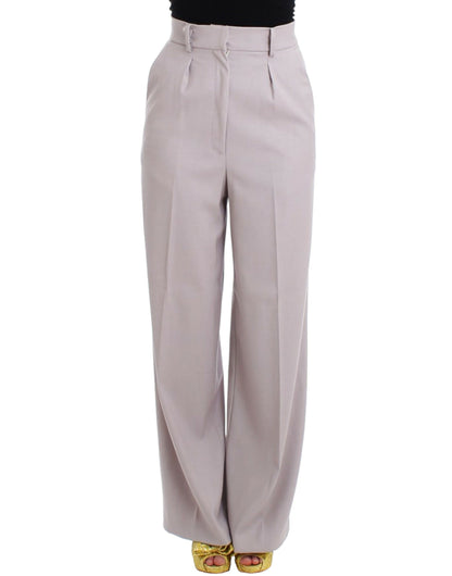 Cavalli Sophisticated High Waisted Gray Pants - IT40|S