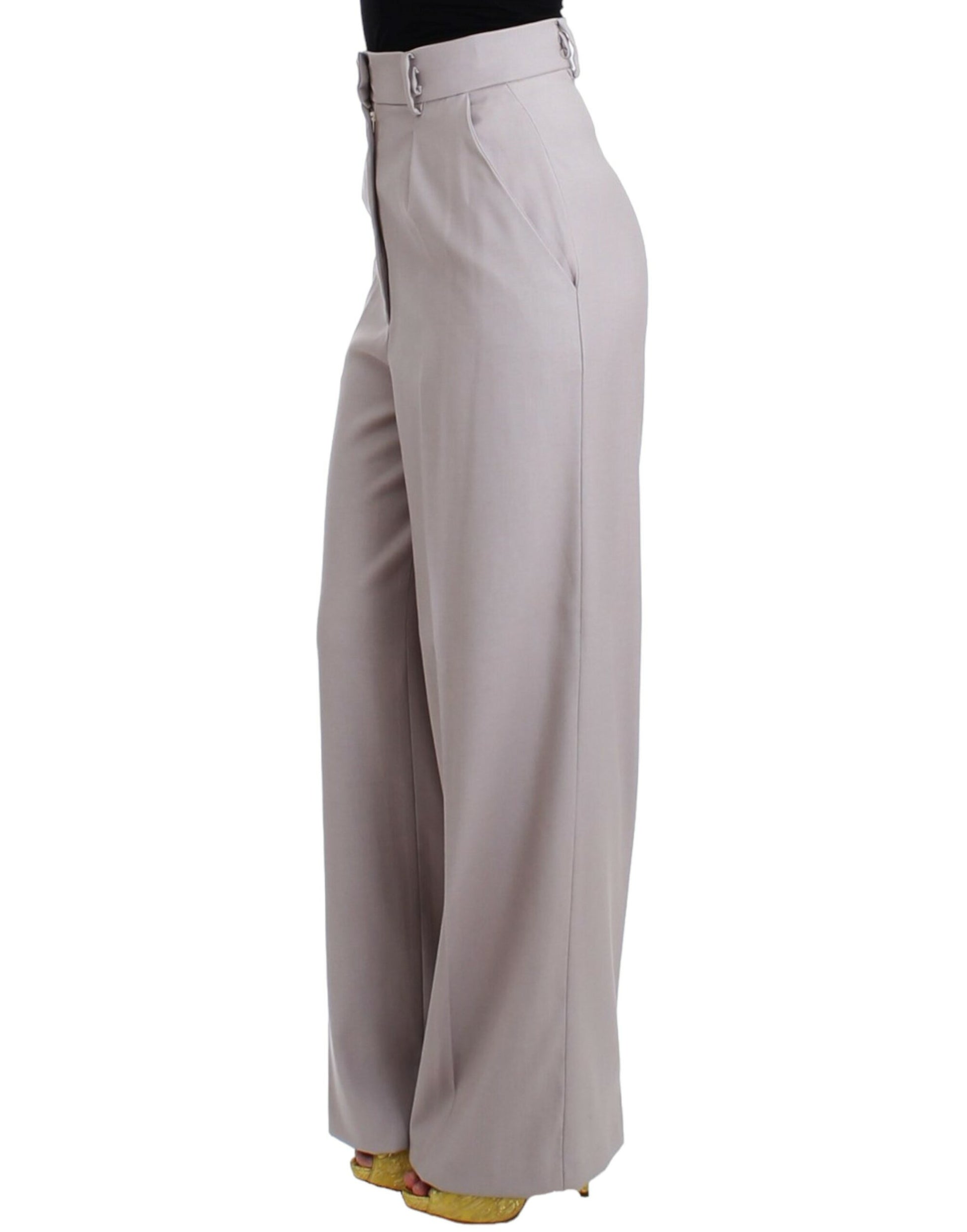 Cavalli Sophisticated High Waisted Gray Pants - IT40|S