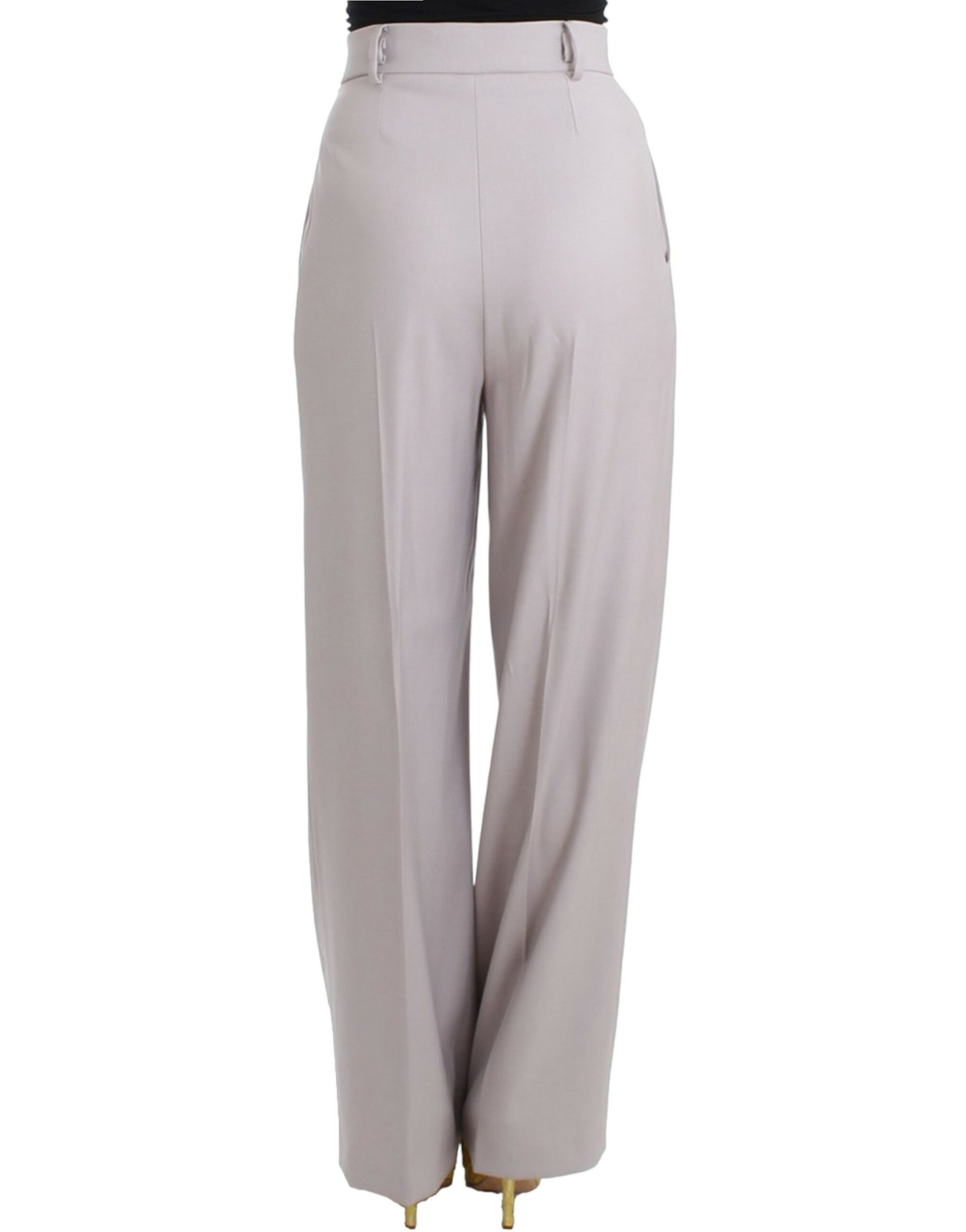 Cavalli Sophisticated High Waisted Gray Pants - IT40|S