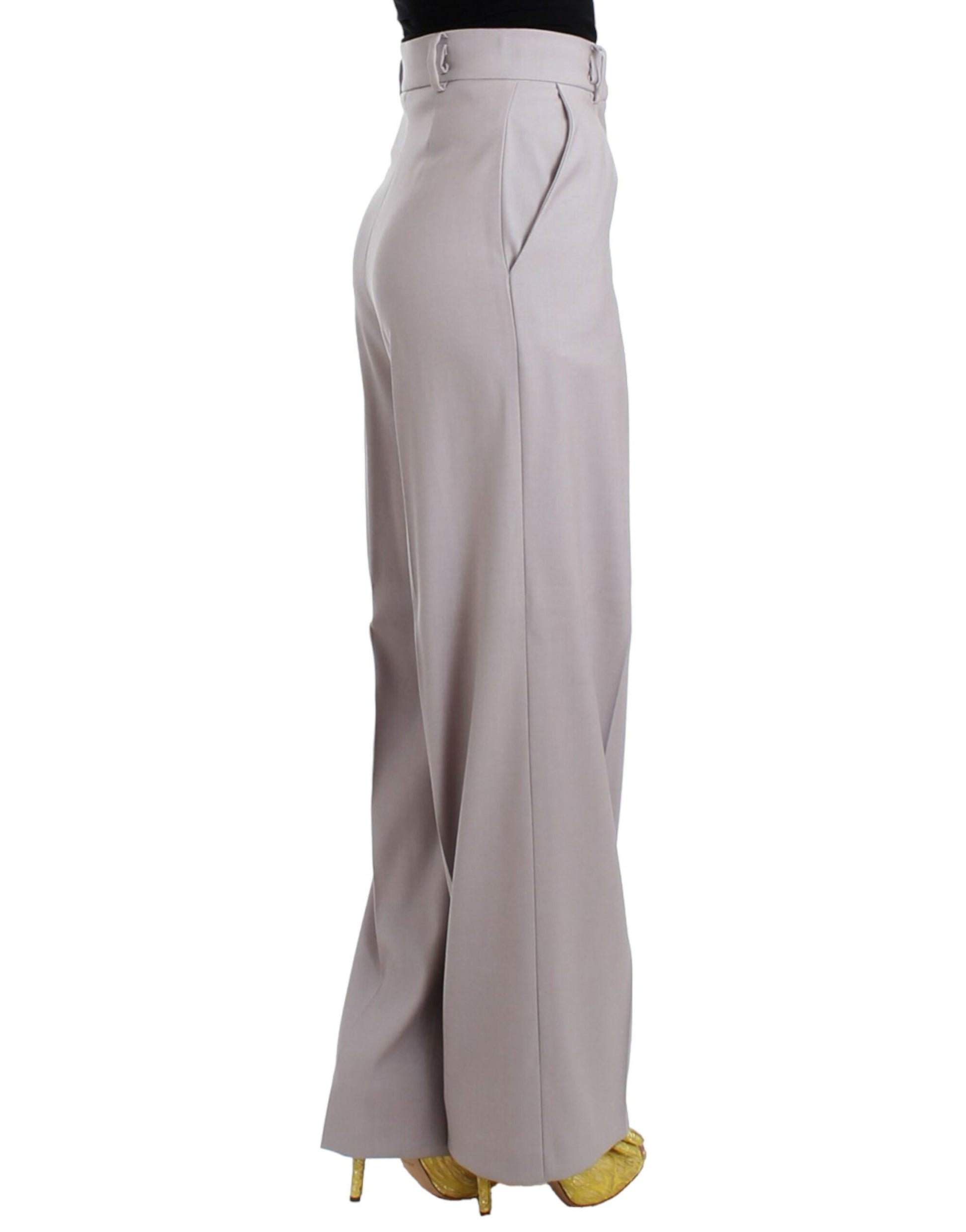 Cavalli Sophisticated High Waisted Gray Pants - IT40|S