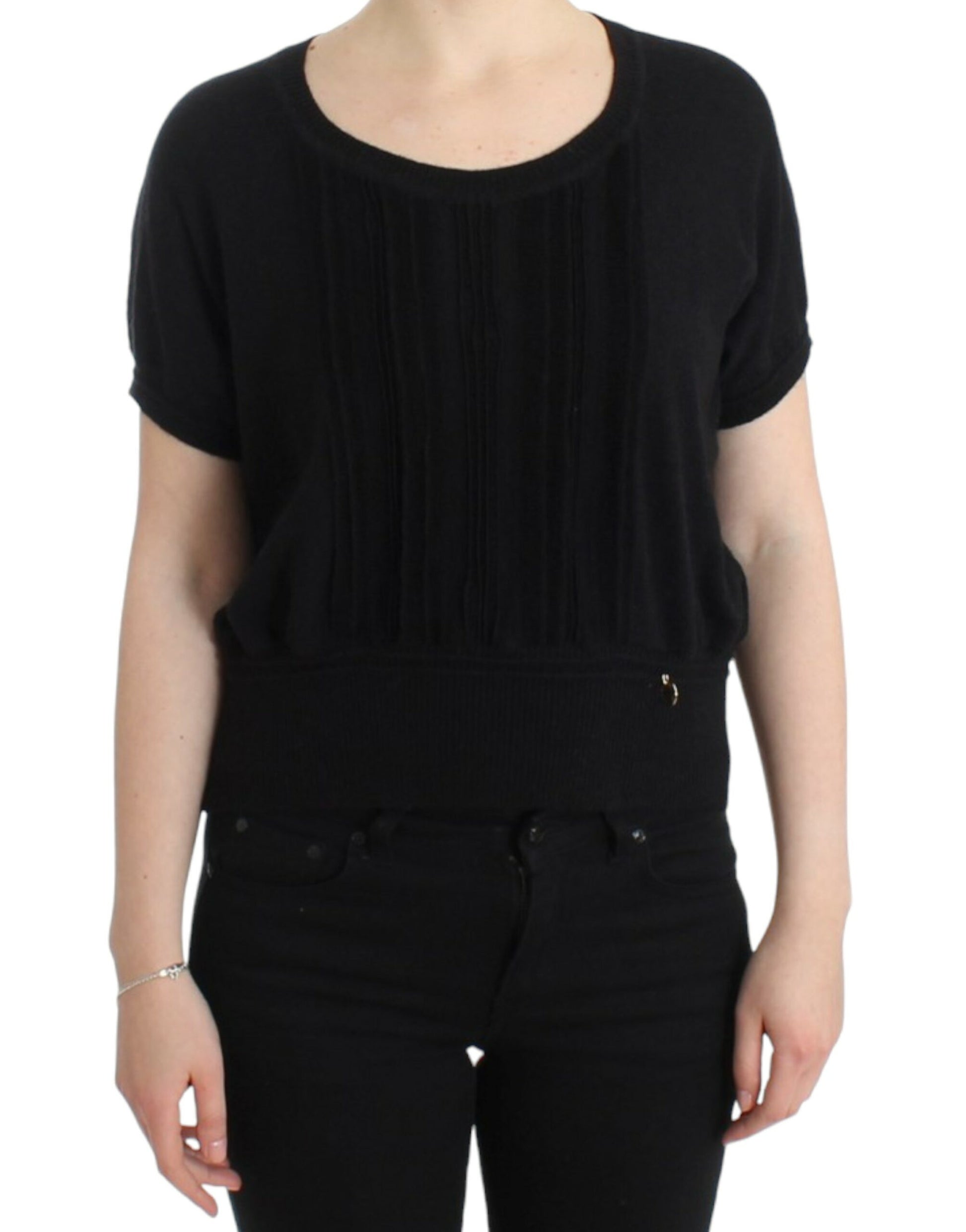 Cavalli Elegant Short Sleeved Black Jumper - IT48|XXL