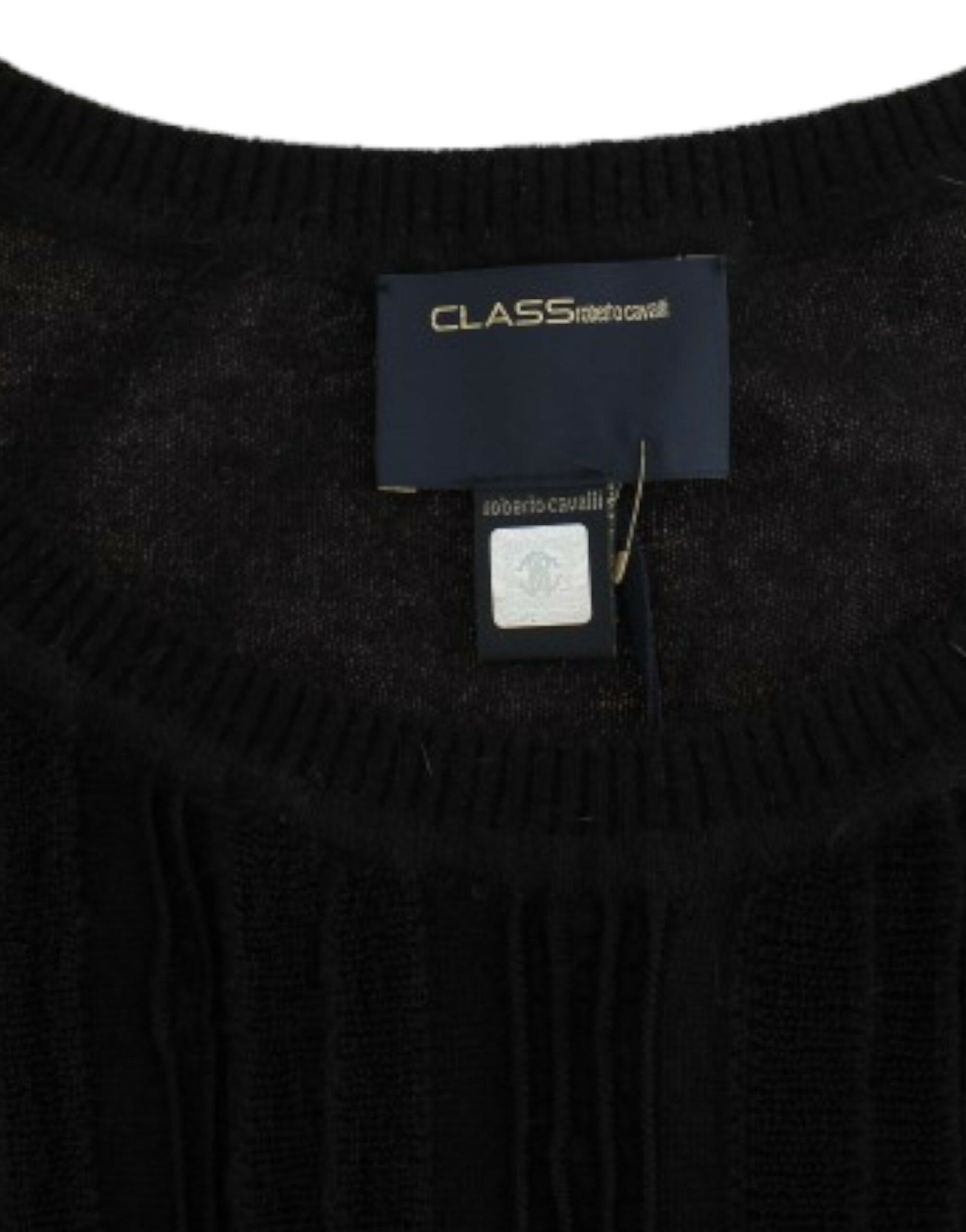 Cavalli Elegant Short Sleeved Black Jumper - IT48|XXL