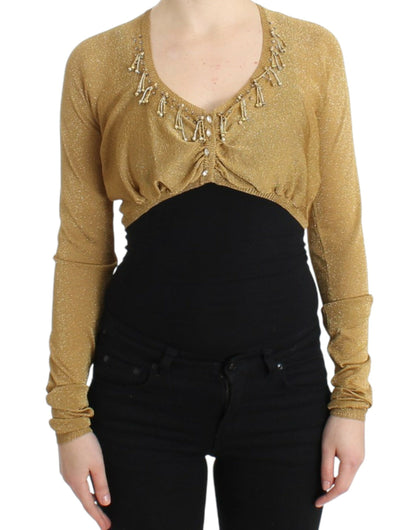 Cavalli Embellished Gold Shimmer Shrug - IT42|M