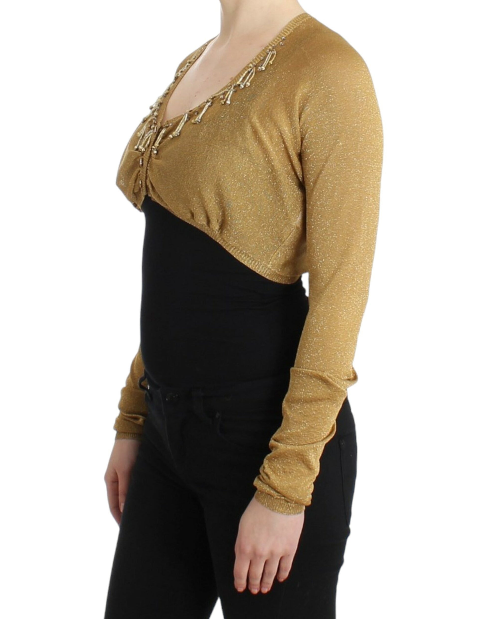 Cavalli Embellished Gold Shimmer Shrug - IT42|M