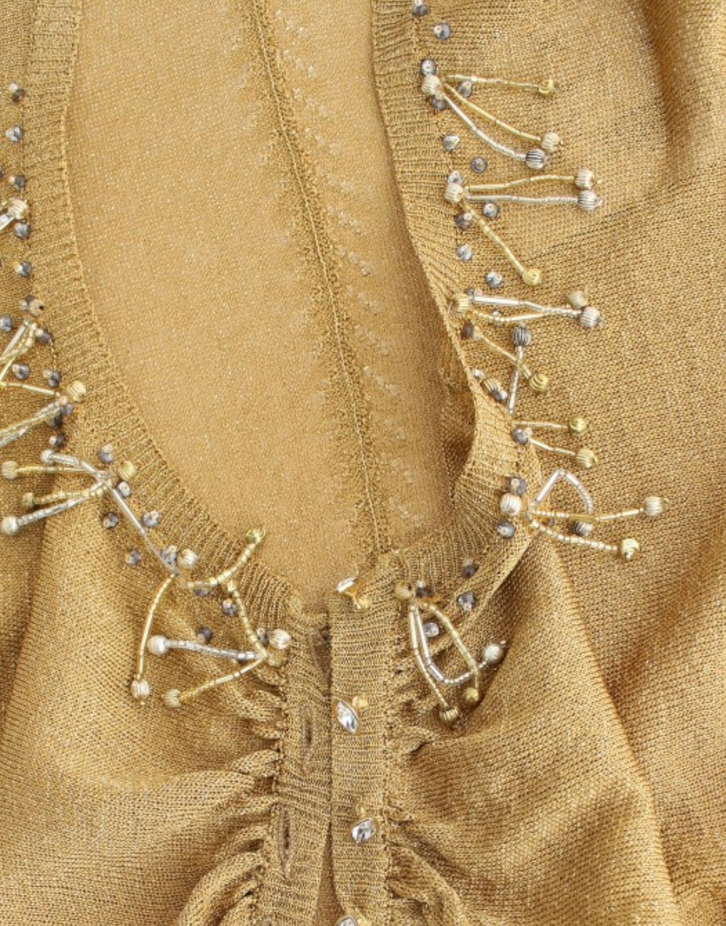 Cavalli Embellished Gold Shimmer Shrug - IT42|M