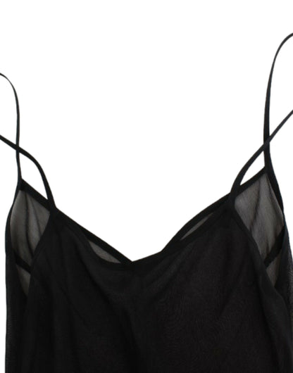 Cavalli Elegant Sheer Black Silk Blouson Dress - IT40|S