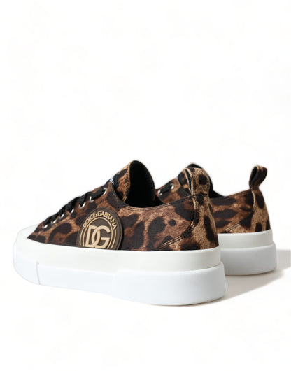 Dolce & Gabbana Elegant Leopard Print Casual Sneakers - EU44.5/US11.5