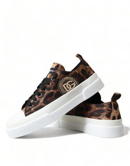 Dolce & Gabbana Elegant Leopard Print Casual Sneakers - EU44.5/US11.5