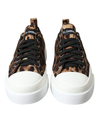 Dolce & Gabbana Elegant Leopard Print Casual Sneakers - EU44.5/US11.5