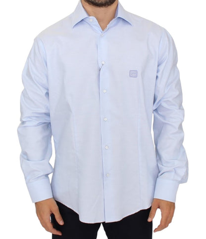 Cavalli Elegant Light Blue Italian Cotton Shirt - XL